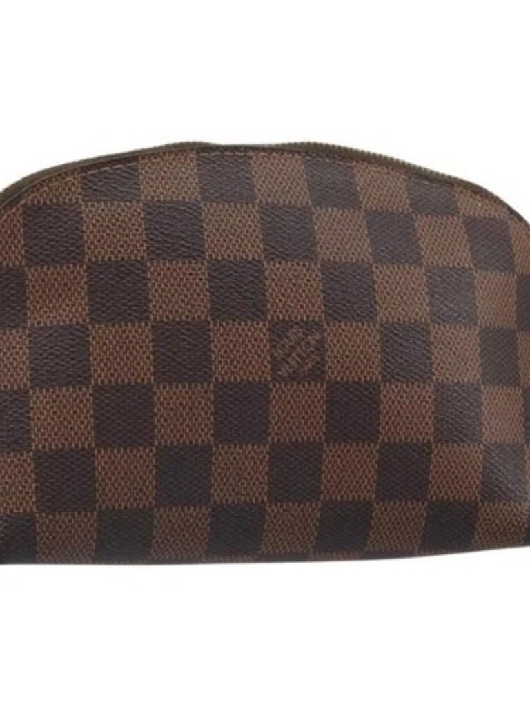 Louis Vuitton Damier Ebene Pochette Cosmetic Pm Pouch N47516 Lv Auth Bs32938